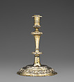 Candlestick (one of a pair), Master "RW" Swedish, Silver, partially gilt, Swedish, Uppsala