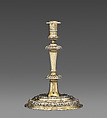 Candlestick (one of a pair), Master "RW"  Swedish, Silver, partially gilt, Swedish, Uppsala
