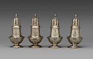 Set of four casters, Paul de Lamerie British, Silver, British, London