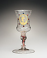 Standing cup, Zwischengold glass, Bohemian