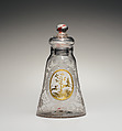 Bottle with stopper, Glass, Bohemian
