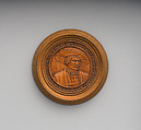 Bust of a man, Boxwood, partly painted, German