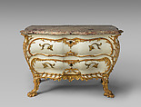 Commode, Carved, painted, and gilded pine; gilt-bronze; marble top, German, Franconia