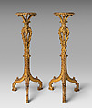 Pair of tripod candlestands (torchères), François de Cuvilliés the Younger , from his Livre d'Ornaments, published in Munich ca. 1745–46 German, Carved and gilded pine, German