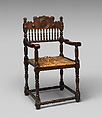 Armchair, Walnut; straw seat, Swiss