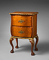 Small commode, Substrate of oak and cherrywood, veneered with partly gilded tulipwood; gilt bronze, German, Hamburg (Altona)