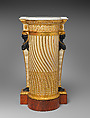 Carlton House pedestal (one of a pair), Dominique Daguerre French, Carved, painted and gilded pine; marble, French, Paris