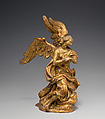 Kneeling angel (one of a pair), Gilt wood (poplar?), German, probably Franconia