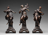 Faith, Hope and Charity, Balthasar Ferdinand Moll Austrian, Walnut, dark-stained ivory, Austrian