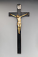 Crucifix, Figure: ivory; cross: black wood; scroll: silver, probably German
