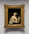 Lady with a mirror, Bernhard Caspar Hardy German, Wax, colored, German, Cologne