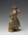 Infant Christ, Ivory, seed pearls, silk, metal thread, lace, parchment, wood and glass, Southern German