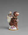 Monkey with young, Chelsea Porcelain Manufactory (British, 1745–1784, Red Anchor Period, ca. 1753–58), Soft-paste porcelain, British, Chelsea