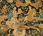 Atalanta and Meleager with Fountains of Versailles, Related to prints by Antonio Tempesta (Italian, Florence 1555–1630 Rome), Wool and silk on canvas (Center: 484-576 tent stitches per sq. inch, 90 per sq. cm. Border: 169 cross-stitches per sq. inch, 25 per sq. cm.), French