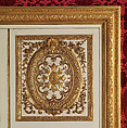 Pair of double doors, Carved, painted, and gilded oak; modern gilt bronze, French