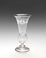 Wineglass or vase, Glass, possibly British