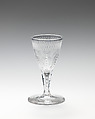 Wine or cordial glasses (set of six), Glass, British