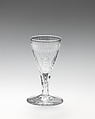 Wine or cordial glasses (set of six), Glass, British