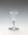 Wine or cordial glasses (set of six), Glass, British