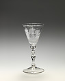 Goblet, Dagnia family , Newcastle, Wheel engraved glass, British, Newcastle glass with Dutch engraving