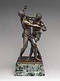 Two men wrestling, Workshop of Ferdinando Tacca (Italian, Florence 1619–1686 Florence), Bronze, on later stone base, possibly Northern European