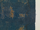 Piece, Cut voided velvet on satin foundation weave (warp: silk dyed in dark blue, reeled, no twist/S plied, 9 per cm; warp pile: silk dyed in dark blue, reeled, no twist/no ply; weft: silk dyed in dark blue, reeled, no twist/no ply, 25-29 per cm), Italian