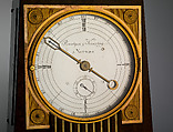Obelisk clock with a Franklin movement, Case maker: David Roentgen (German, Herrnhaag 1743–1807 Wiesbaden, master 1780), Oak, thuya burl wood, gilded bronze, silver, and steel, German, Neuwied am Rhein