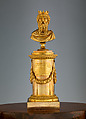Obelisk clock with a Franklin movement, Case maker: David Roentgen (German, Herrnhaag 1743–1807 Wiesbaden, master 1780), Oak, thuya burl wood, gilded bronze, silver, and steel, German, Neuwied am Rhein