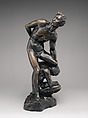 Renaissance-style statuette group of Victory of Virtue over Vice, Bronze, possibly Italian