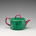 Teapot, Salt-glazed stoneware, British, Staffordshire