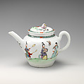 Teapot, Worcester factory  British, Soft-paste porcelain with enamel decoration, British, Worcester