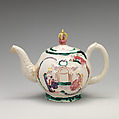 Coronation teapot, Salt-glazed stoneware, British, Staffordshire