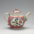 Teapot, Salt-glazed stoneware, British, Staffordshire