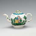 Teapot, Salt-glazed stoneware, British, Staffordshire