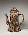 Coffeepot, Whieldon type, Lead-glazed earthenware, British, Staffordshire