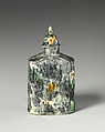 Tea caddy with cover, Lead-glazed earthenware, British, Staffordshire