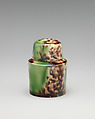 Tea caddy, Whieldon type, Lead-glazed earthenware, British, Staffordshire