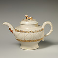 Teapot, Salt-glazed stoneware, British, Staffordshire