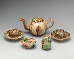 Pair of miniature dishes, Style of Whieldon type, Lead-glazed earthenware, British, Staffordshire