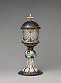 Reliquary, Painted enamel on copper, partly gilt; glass, Italian, Venice