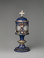 Reliquary, Painted enamel on copper, partly gilt; glass, Italian, Venice