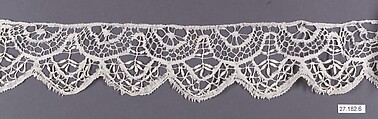 Edging, Linen, bobbin lace, French, Cluny