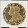 Queen Victoria proof double sovereign, Medalist (obverse): Sir Thomas Brock (British, Worcester 1847–1922 London), Gold, British
