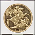 Queen Victoria proof double sovereign, Medalist (obverse): Sir Thomas Brock (British, Worcester 1847–1922 London), Gold, British