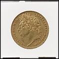 George IV sovereign, Medalist: Benedetto Pistrucci (Italian, 1783–1855, active England), Gold, British