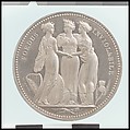 "Three Graces" crown, William Wyon (British, Birmingham 1795–1851 Brighton), Silver, British