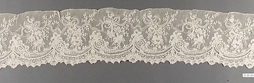 Border (one of four), Needle lace, point d’Alençon, French