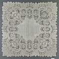 Handkerchief, Needle lace, Brussels needle lace, Point de Gaze, linen, Belgian, Brussels