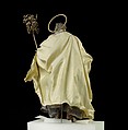 St. Joseph, Attributed to Salvatore di Franco (active 18th century), Polychromed terracotta head and wooden limbs; body of wire wrapped in tow; various fabrics; silver-gilt halo and staff, Italian, Naples