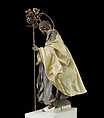 St. Joseph, Attributed to Salvatore di Franco (active 18th century), Polychromed terracotta head and wooden limbs; body of wire wrapped in tow; various fabrics; silver-gilt halo and staff, Italian, Naples